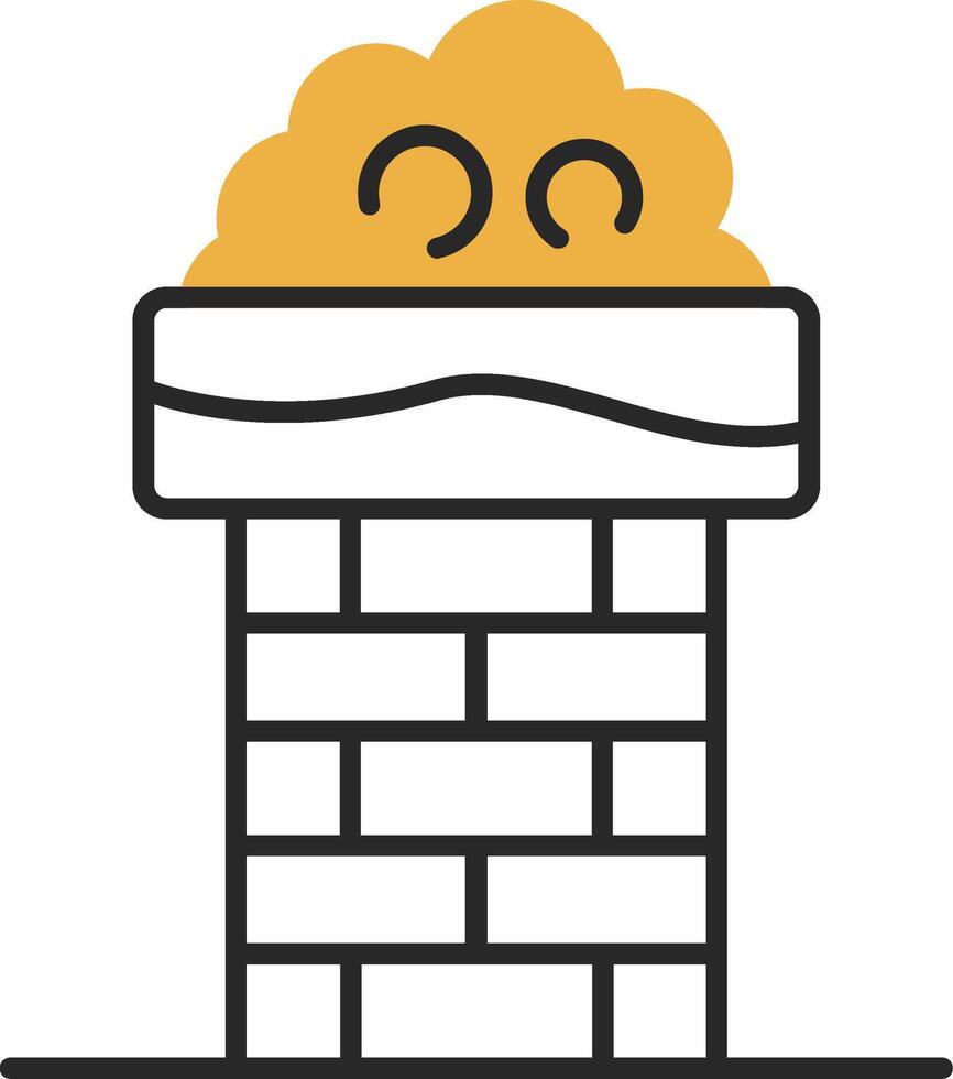 Chimney Top Skined Filled Icon vector
