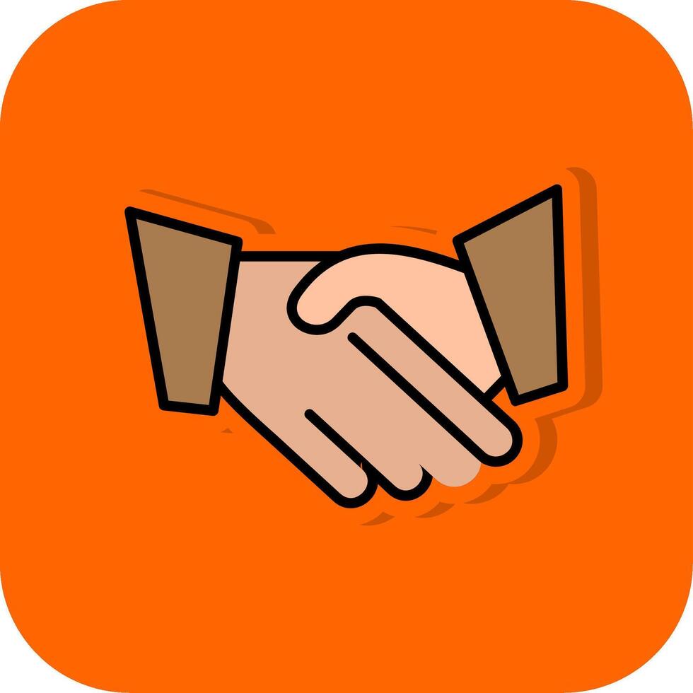 Hand Shaking Filled Orange background Icon vector