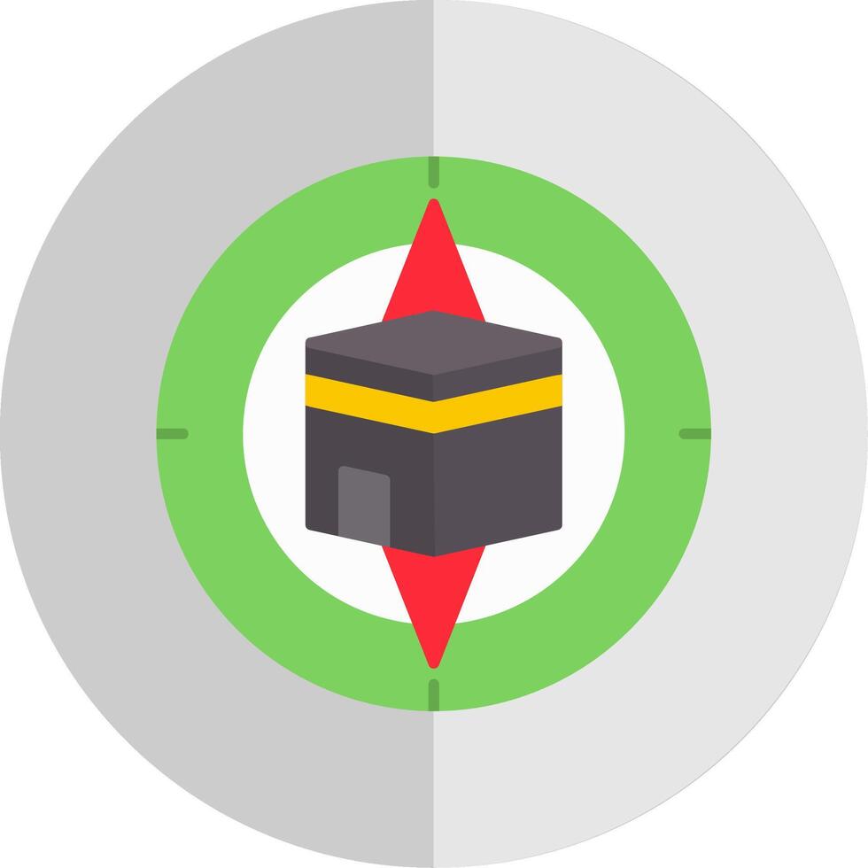 Qibla Compass Flat Scale Icon vector