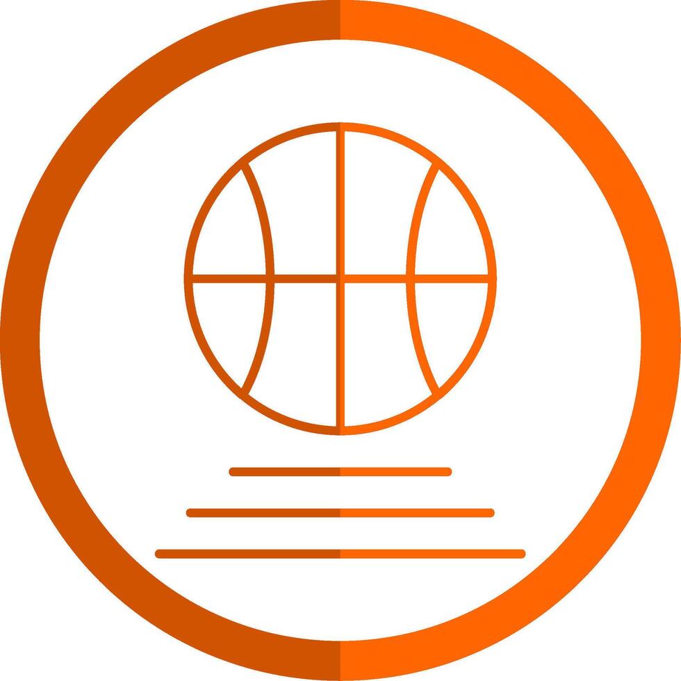 baloncesto línea naranja circulo icono vector