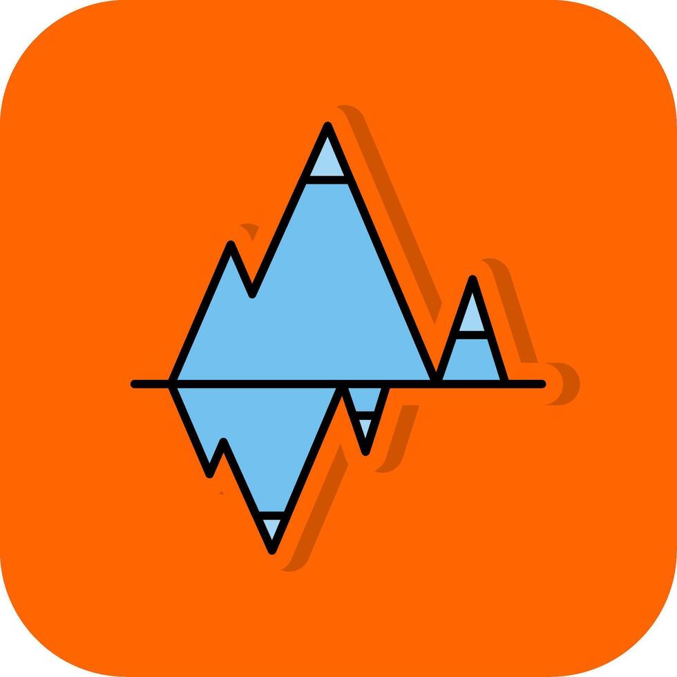 glaciar lleno naranja antecedentes icono vector