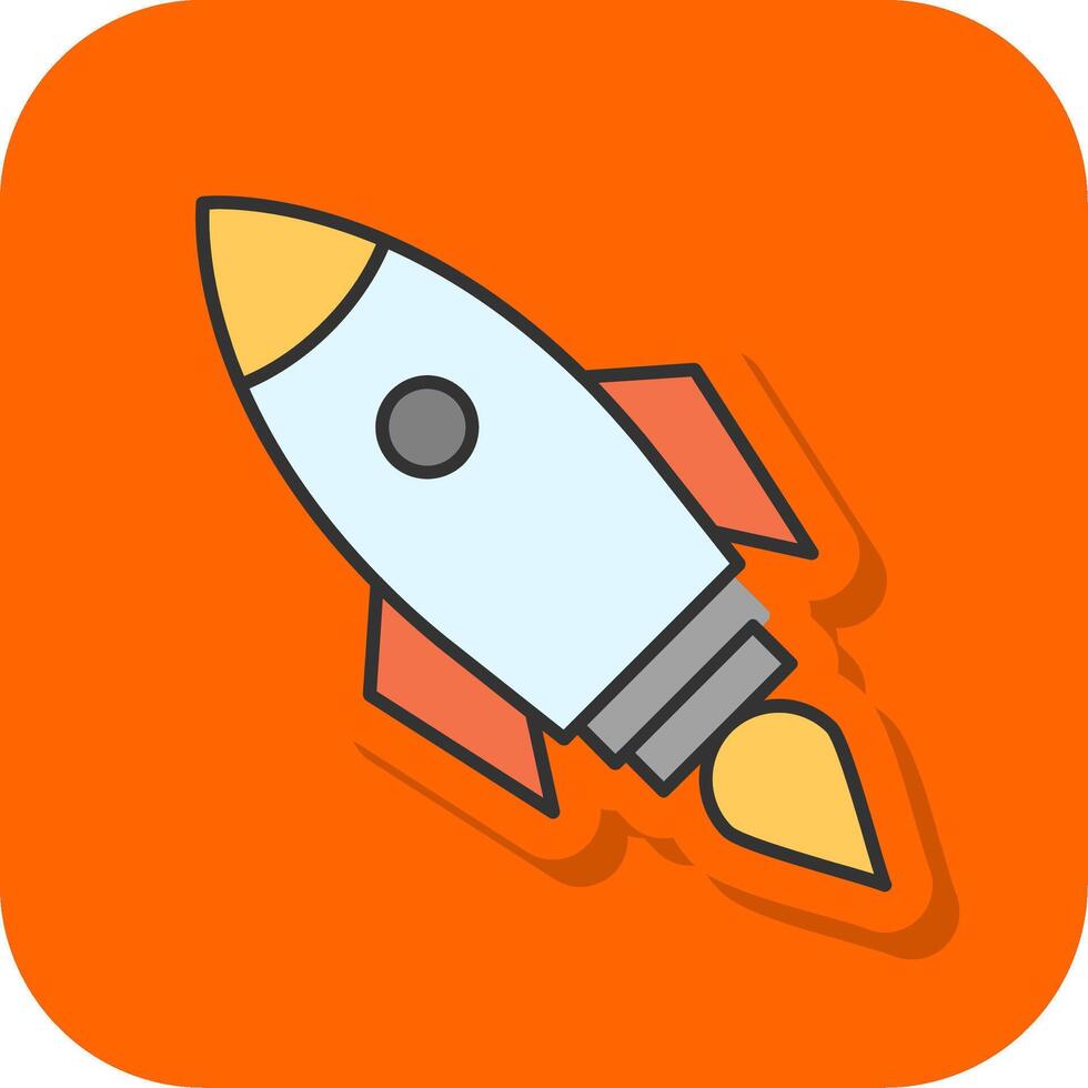 Launch Filled Orange background Icon vector