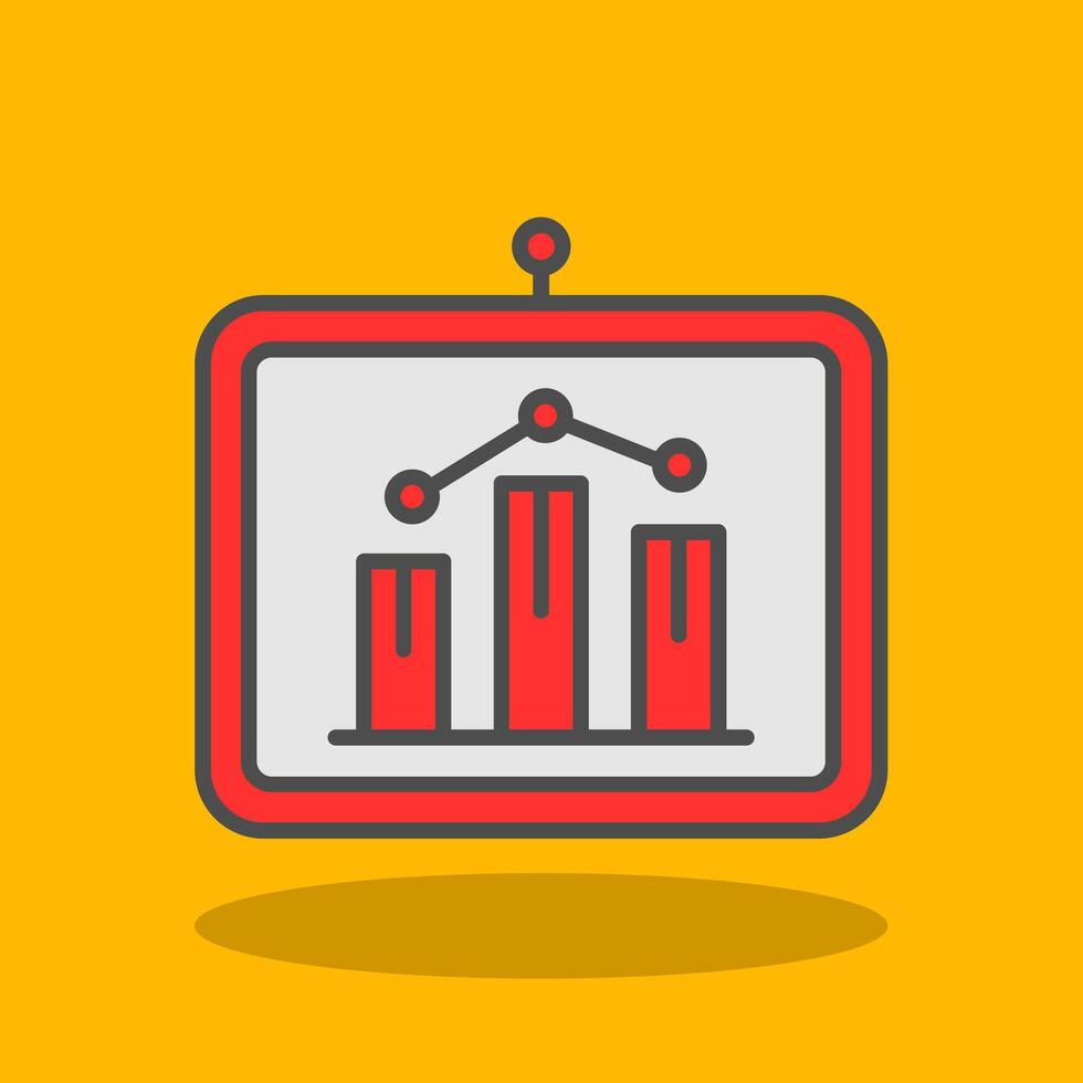 Bar Chart Filled Shadow Icon vector