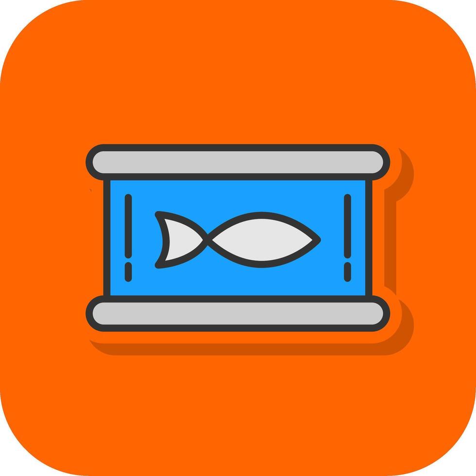 Tuna Filled Orange background Icon vector