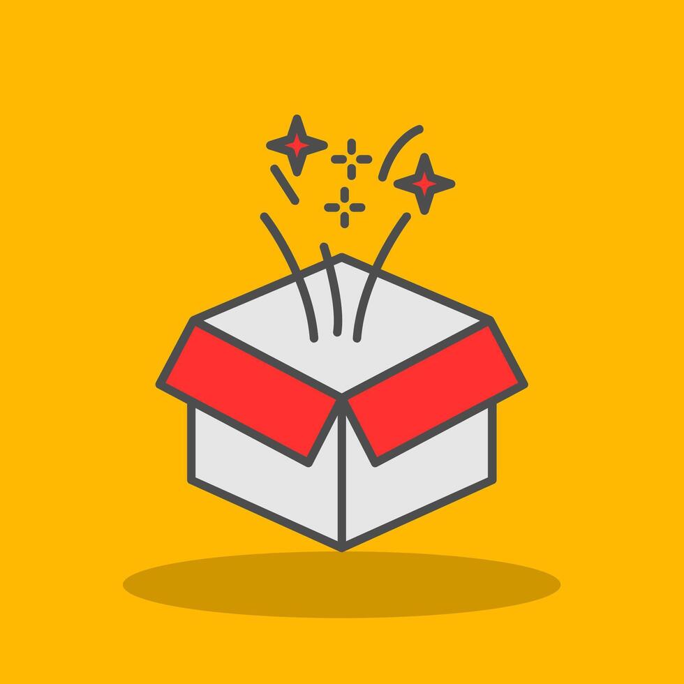 Box Filled Shadow Icon vector