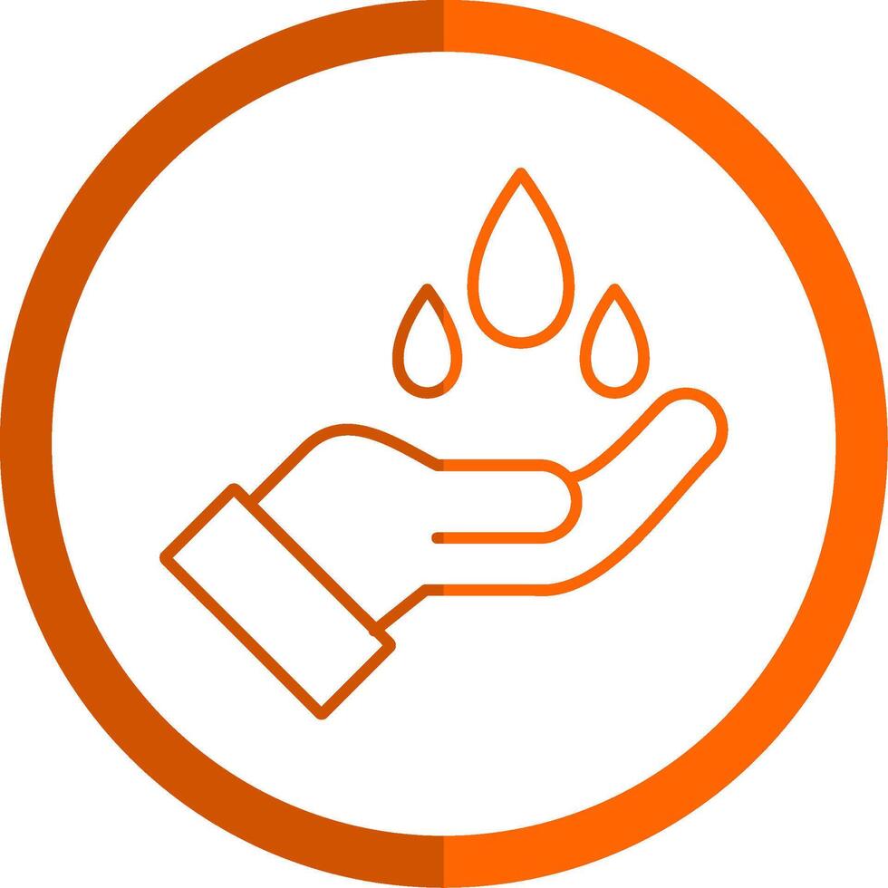 Save Water Line Orange Circle Icon vector