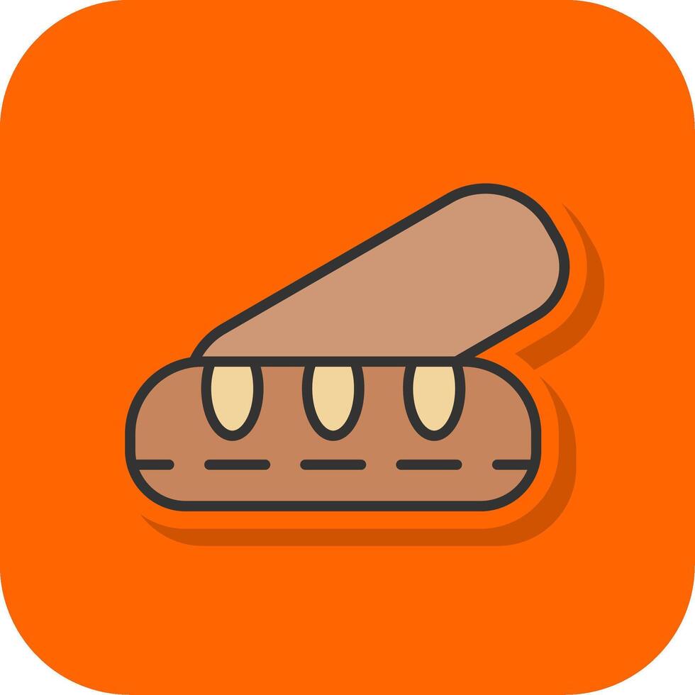 Bread Filled Orange background Icon vector