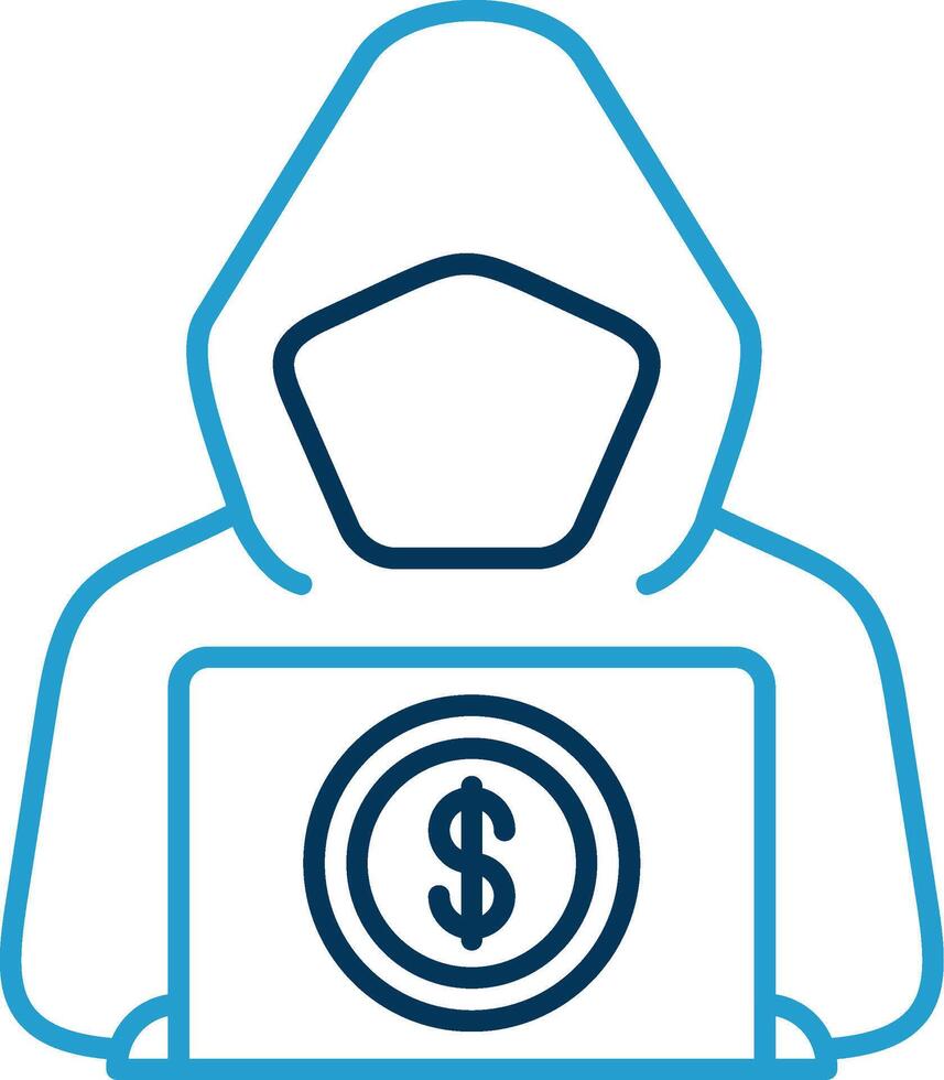 Money Laundering Line Blue Two Color Icon vector