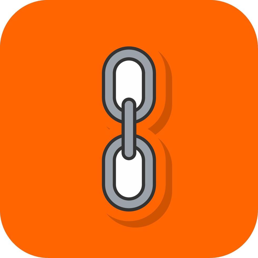 Chain Filled Orange background Icon vector