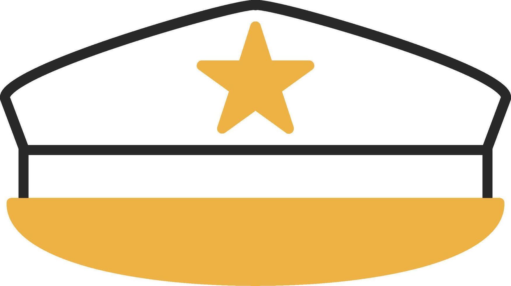 Military Hat Skined Filled Icon vector