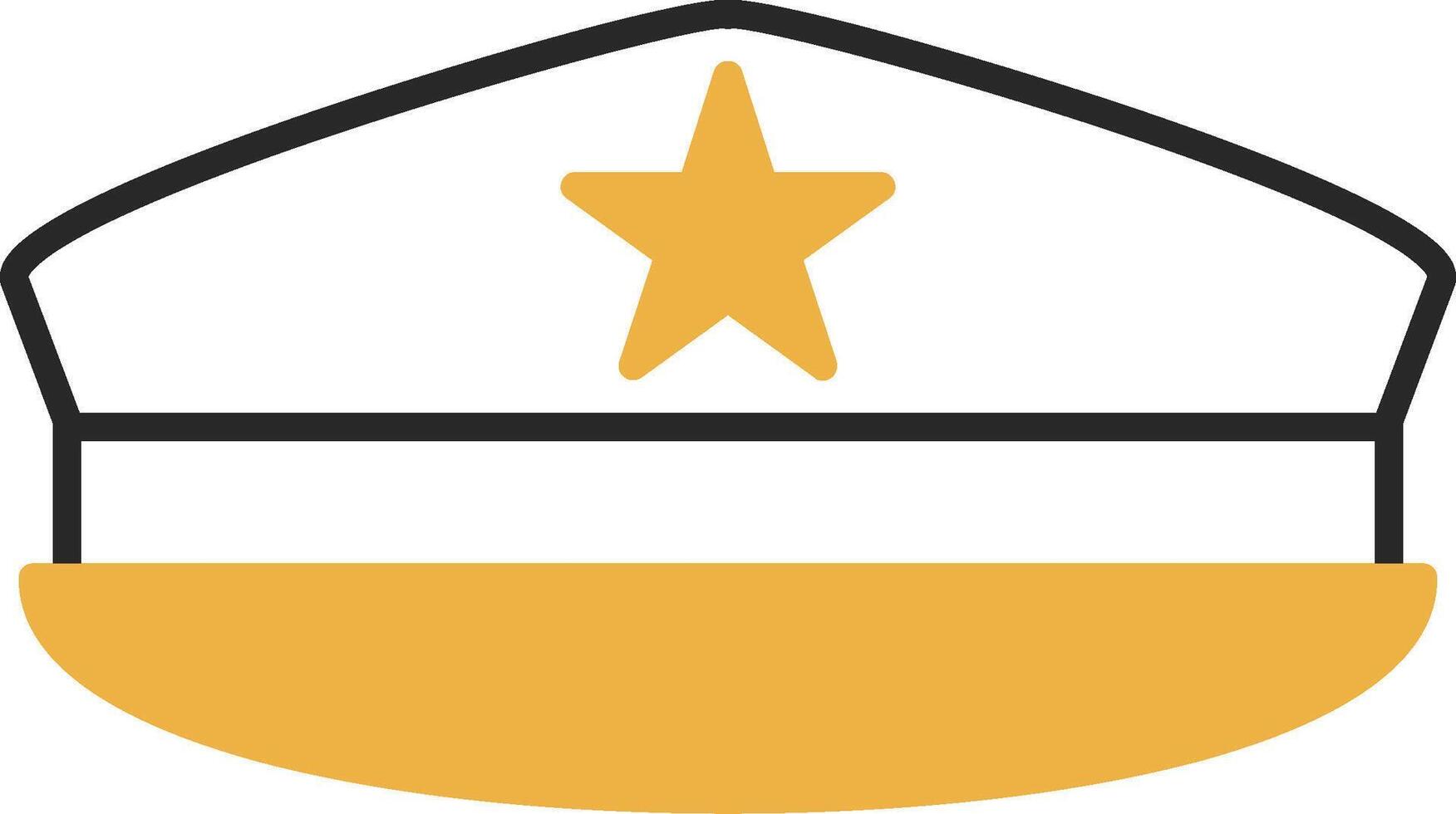 militar sombrero desollado lleno icono vector