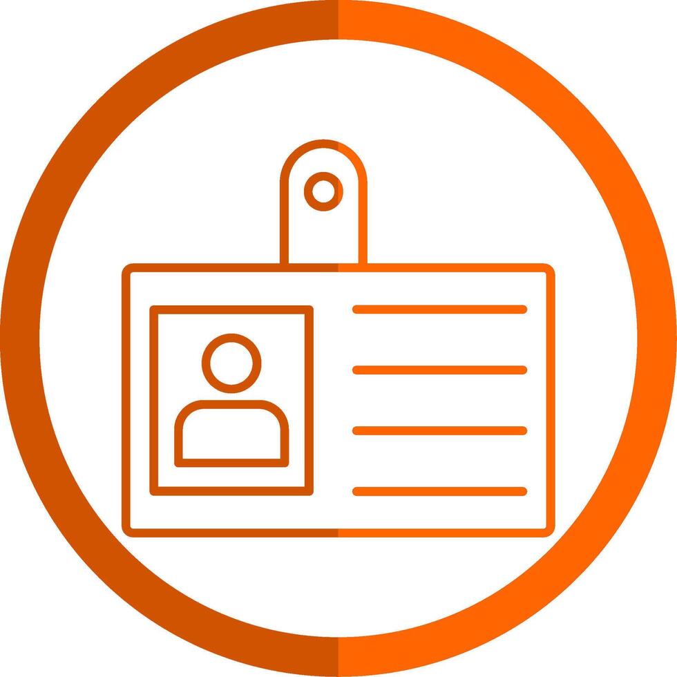Id Card Line Orange Circle Icon vector