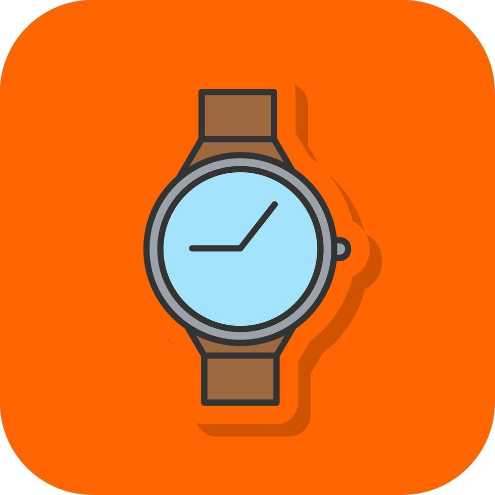 Casual Watch Filled Orange background Icon vector