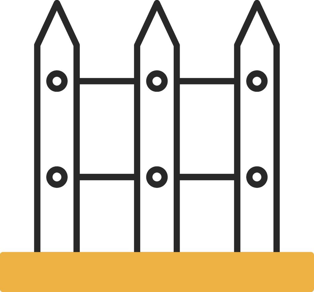 Fence Skined Filled Icon vector