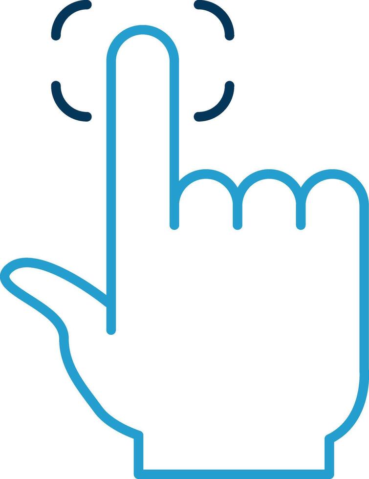 Finger Print Line Blue Two Color Icon vector