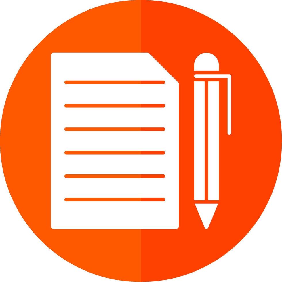 Document Glyph Red Circle Icon vector