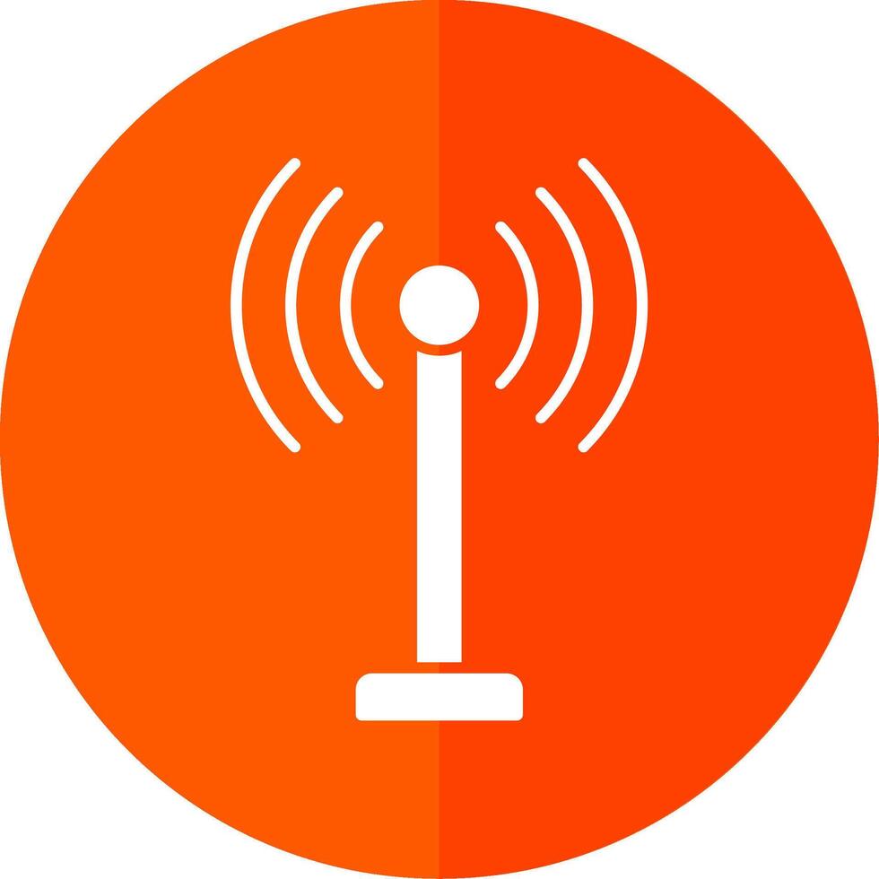 Antenna Glyph Red Circle Icon vector