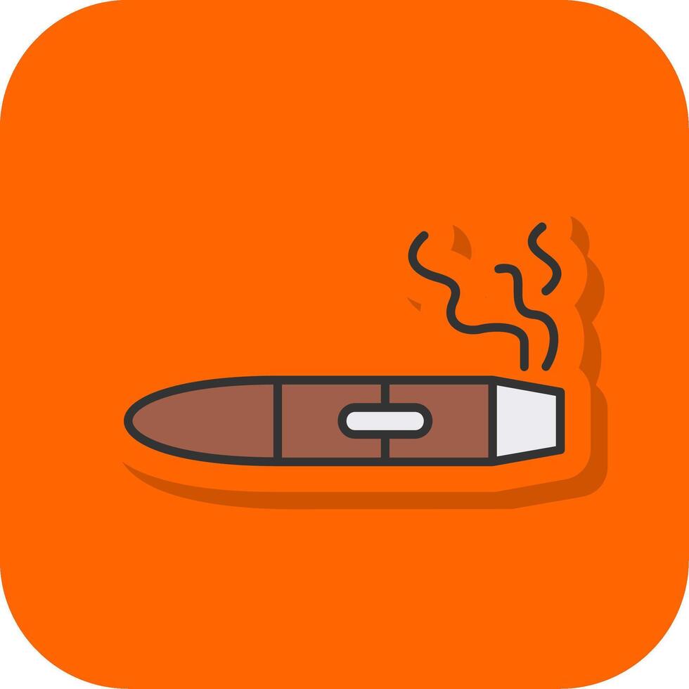 Cigar Filled Orange background Icon vector