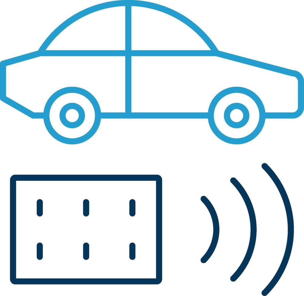 Remote Vehicle Line Blue Two Color Icon vector