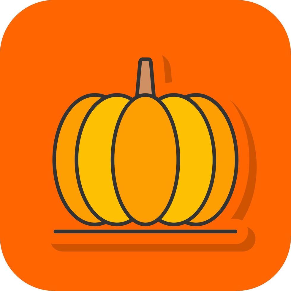 Pumpkin Filled Orange background Icon vector