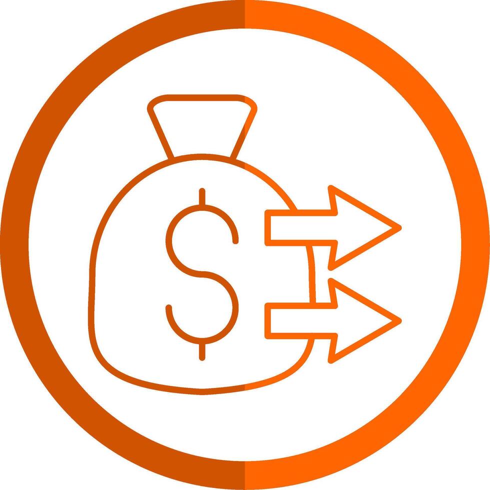 Immediate Line Orange Circle Icon vector