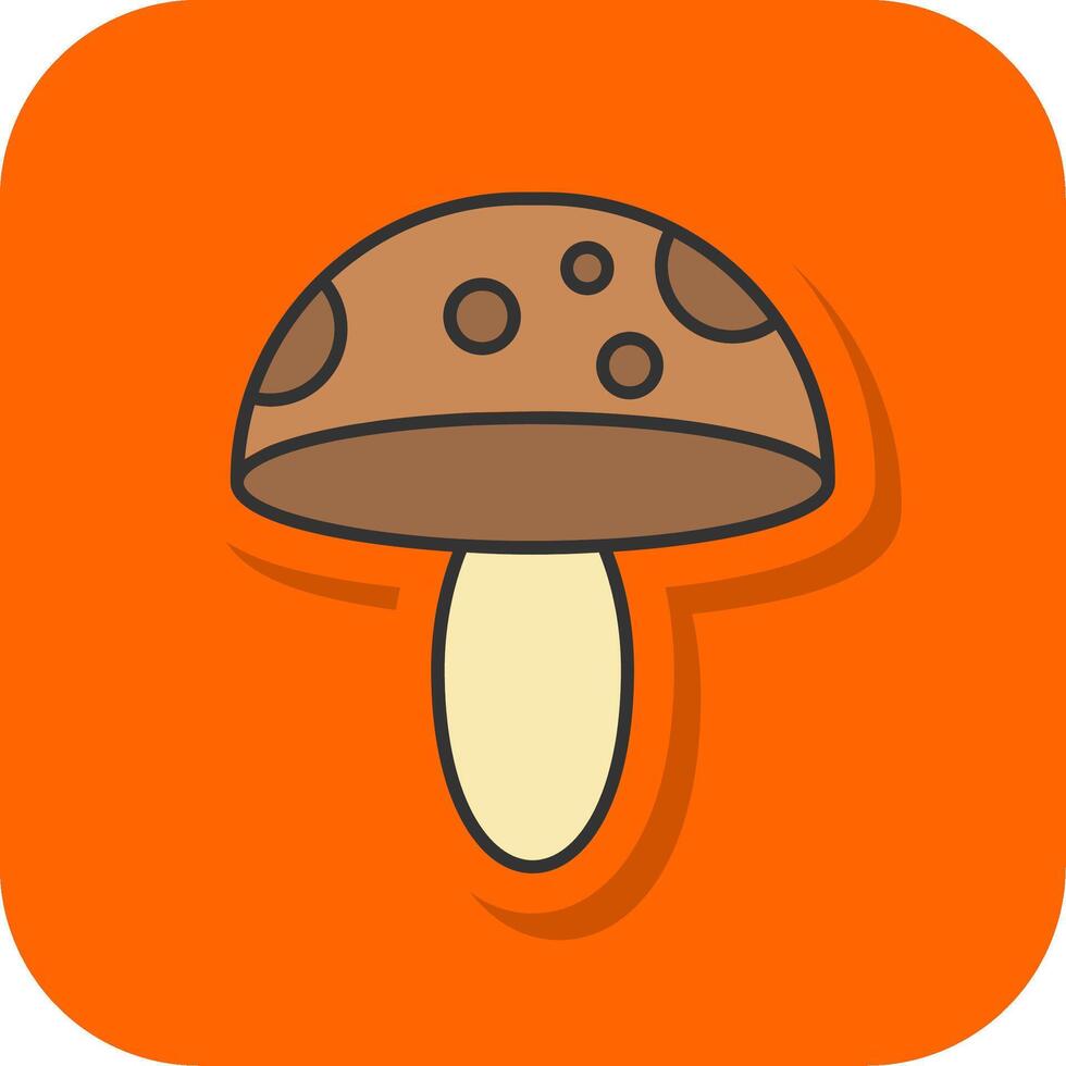 Mushroom Filled Orange background Icon vector