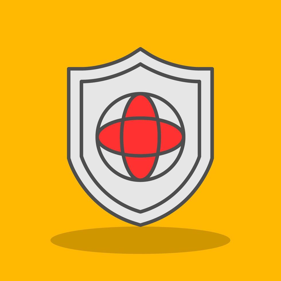 Protected Network Filled Shadow Icon vector