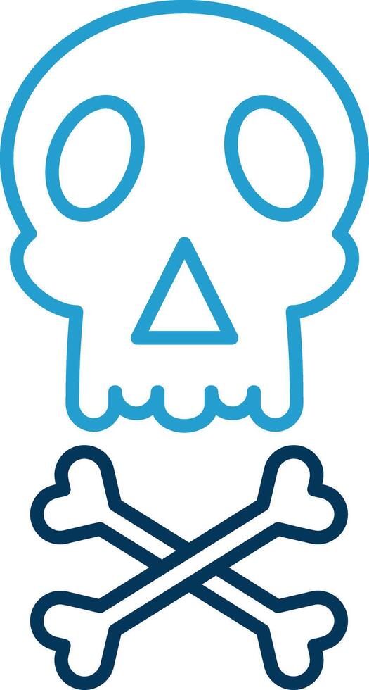 Skull Line Blue Two Color Icon vector