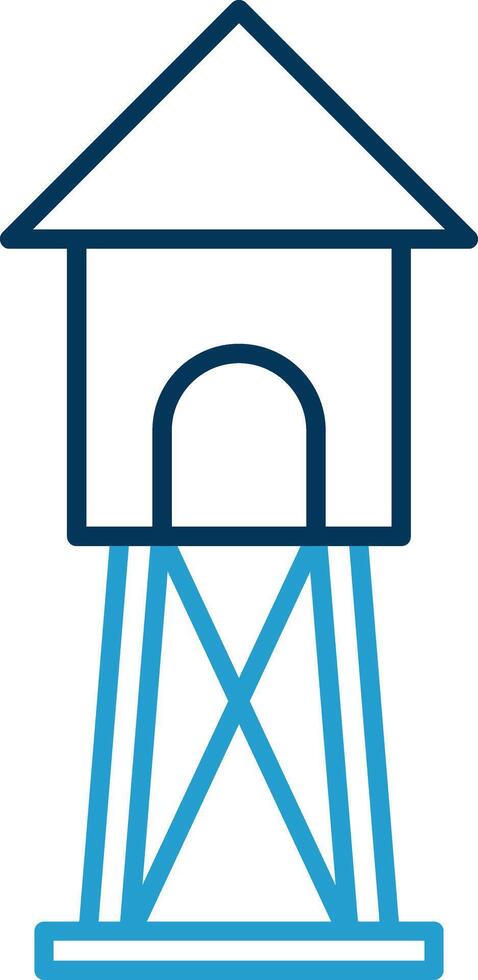 Watchtower Line Blue Two Color Icon vector