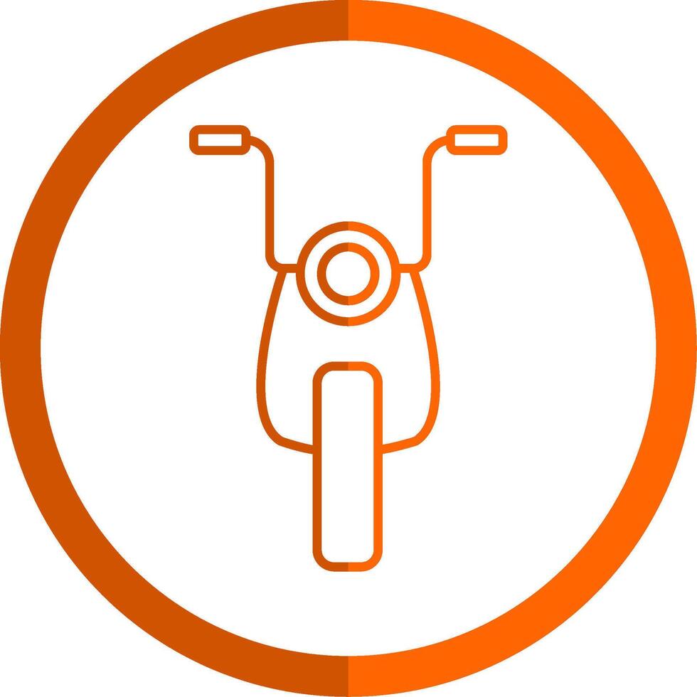 Motorcycle Line Orange Circle Icon vector