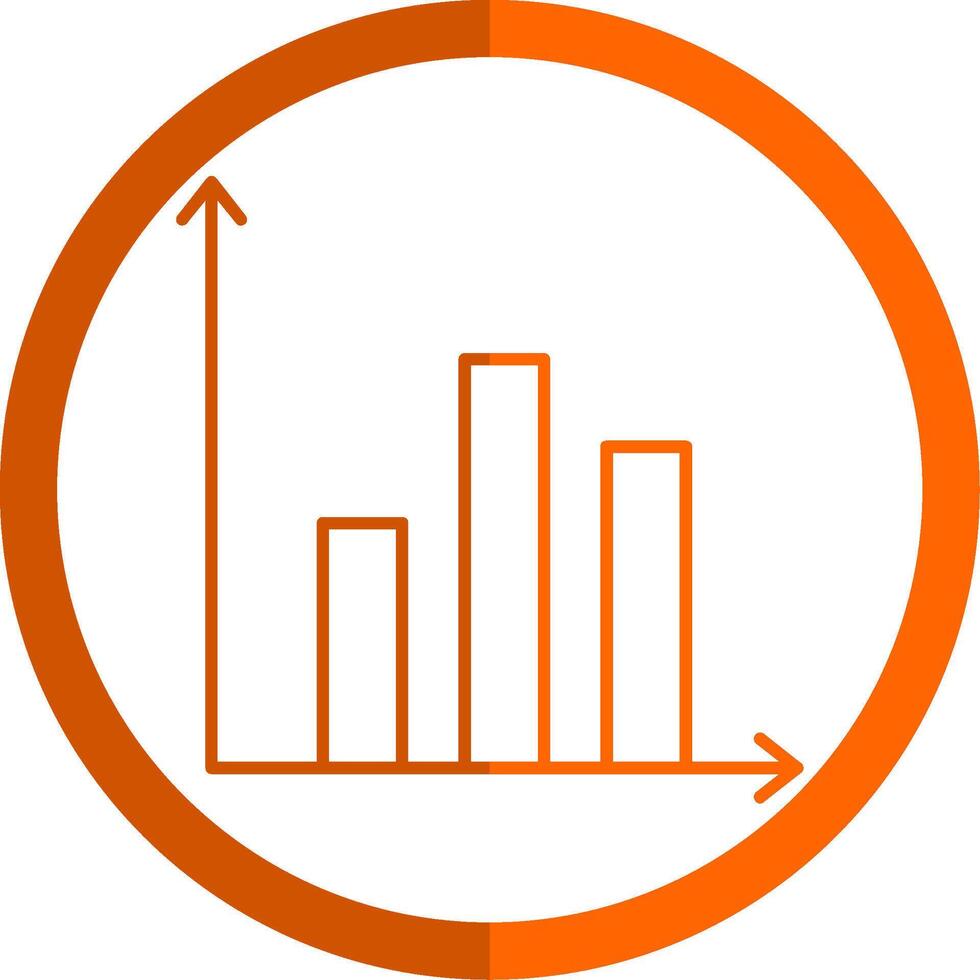 Prediction Line Orange Circle Icon vector