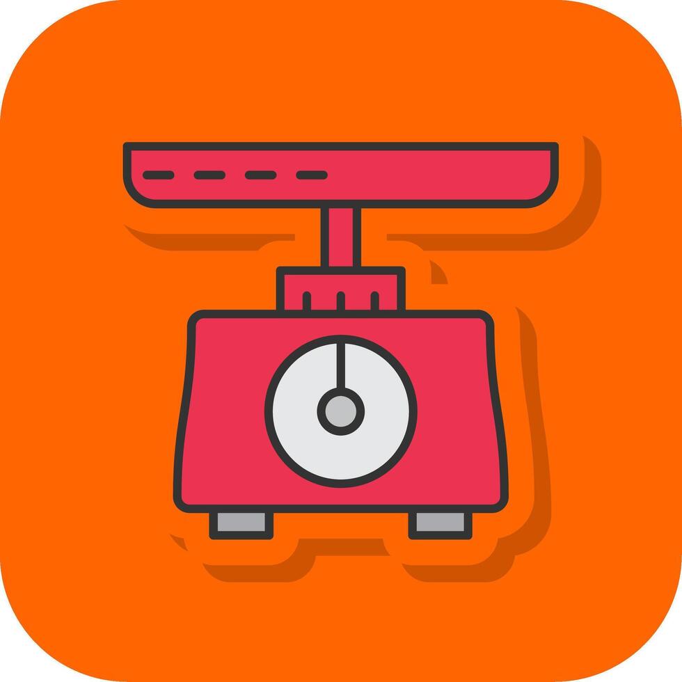 Weighing Scale Filled Orange background Icon vector