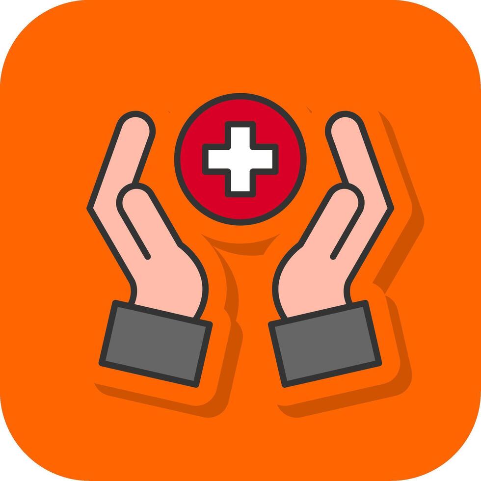 Health Care Filled Orange background Icon vector