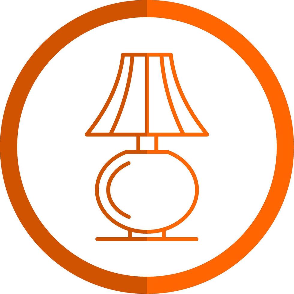 Table Lamp Line Orange Circle Icon vector