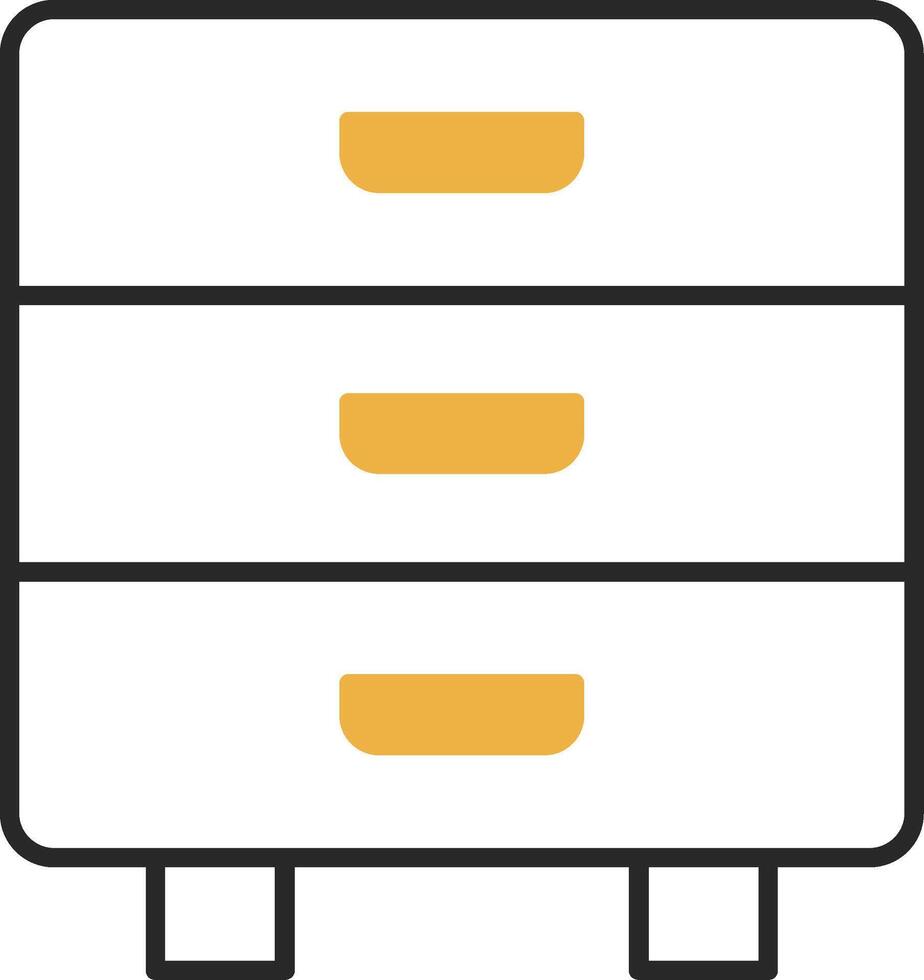 Drawer Skined Filled Icon vector