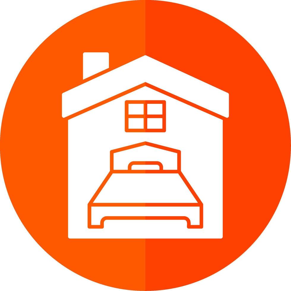 Bedroom Glyph Red Circle Icon vector