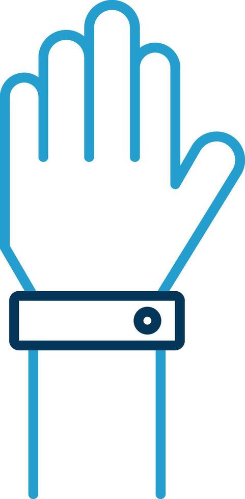 Raise Hand Line Blue Two Color Icon vector