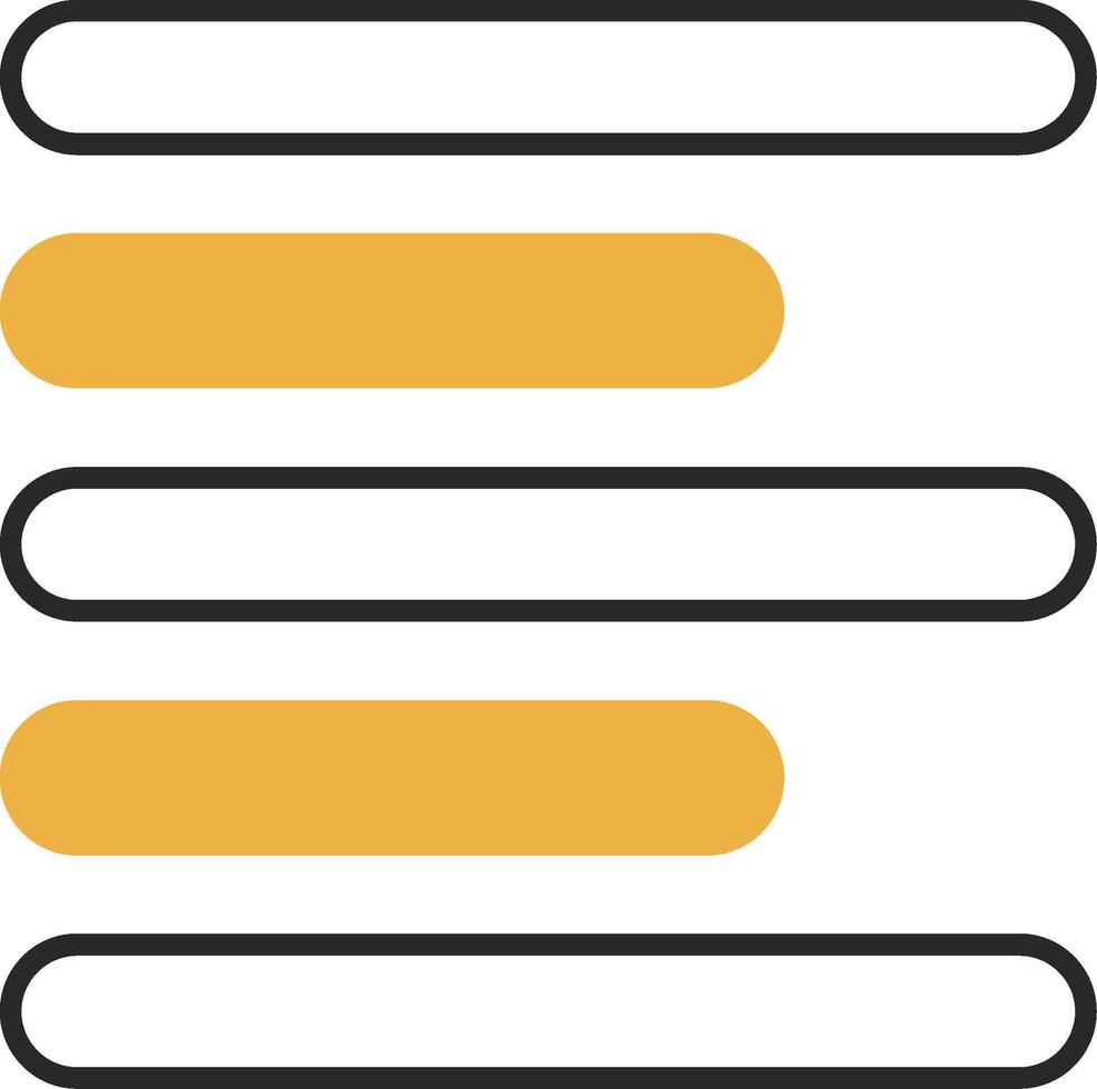 Horizontal Left Align Skined Filled Icon vector
