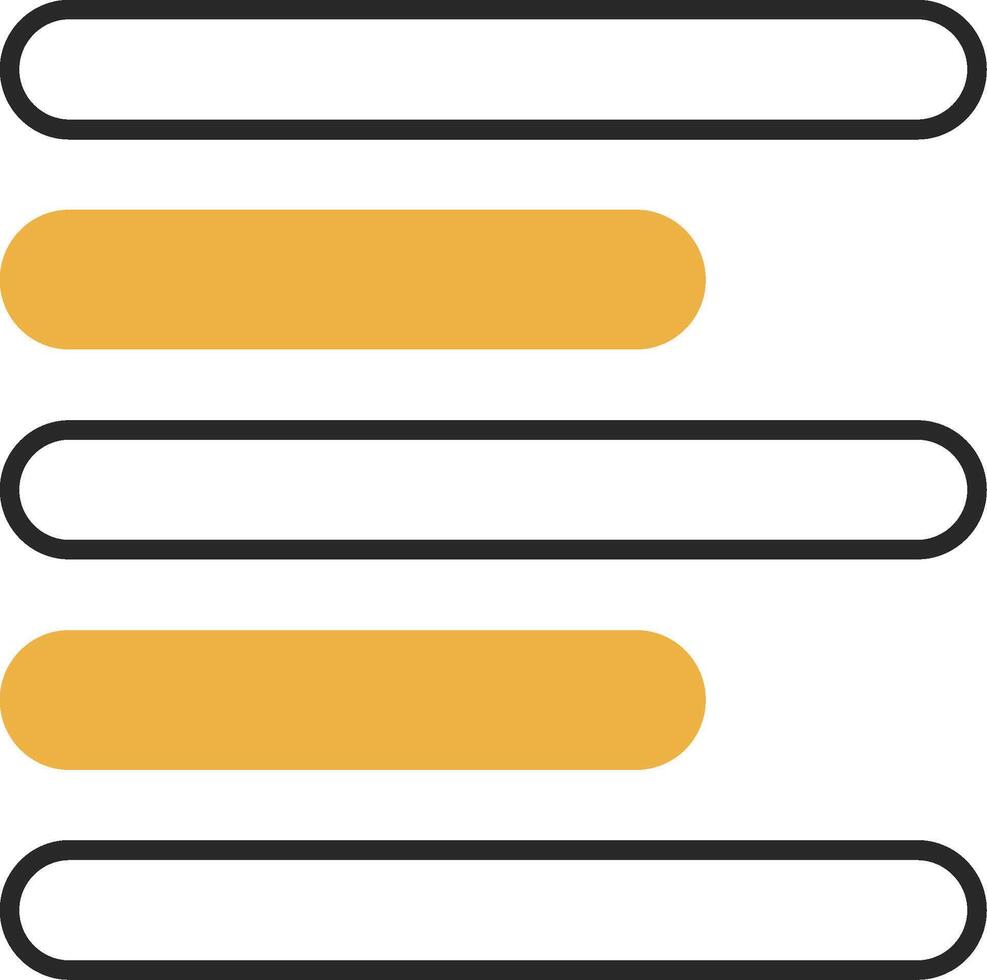 Horizontal Left Align Skined Filled Icon vector