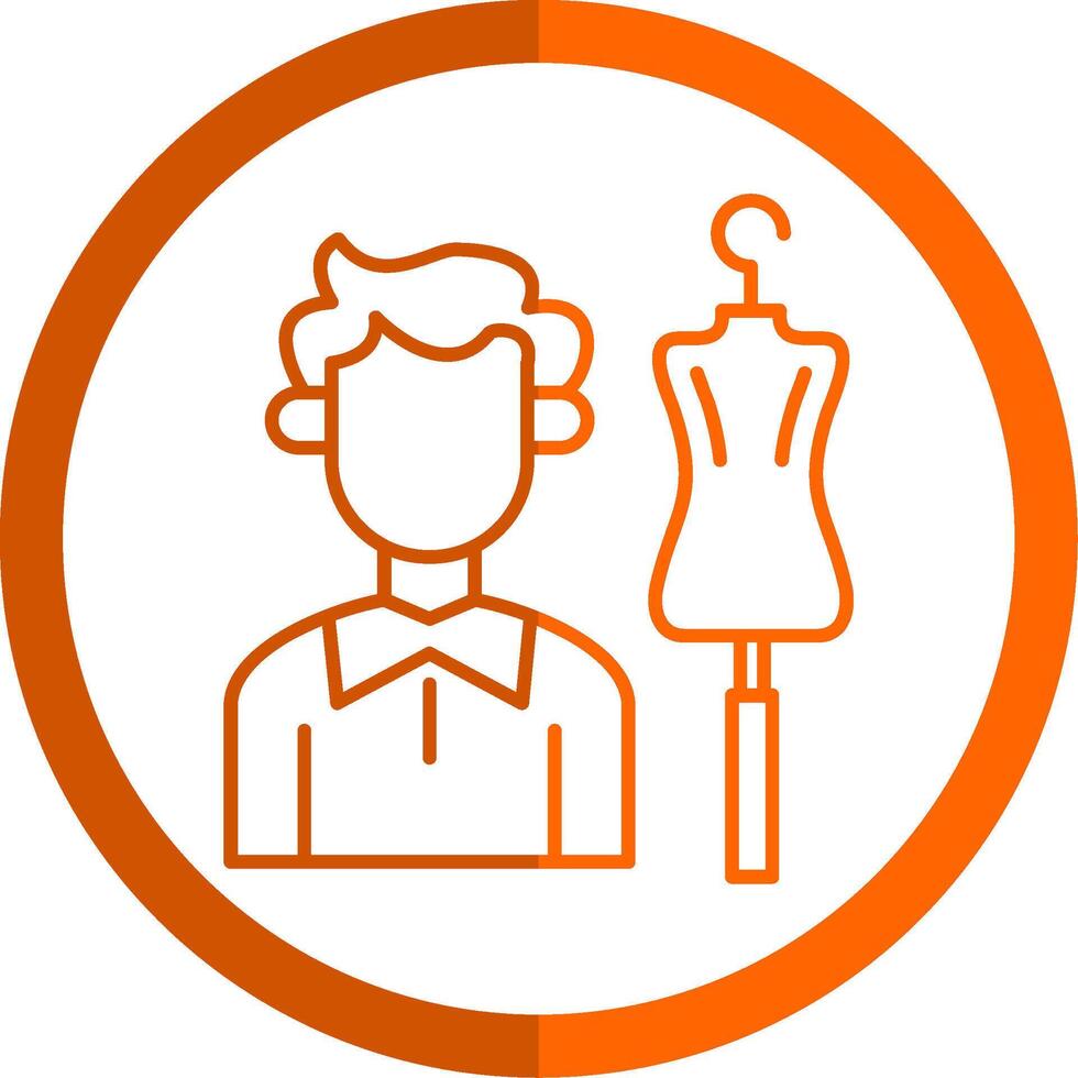 Tailor Line Orange Circle Icon vector