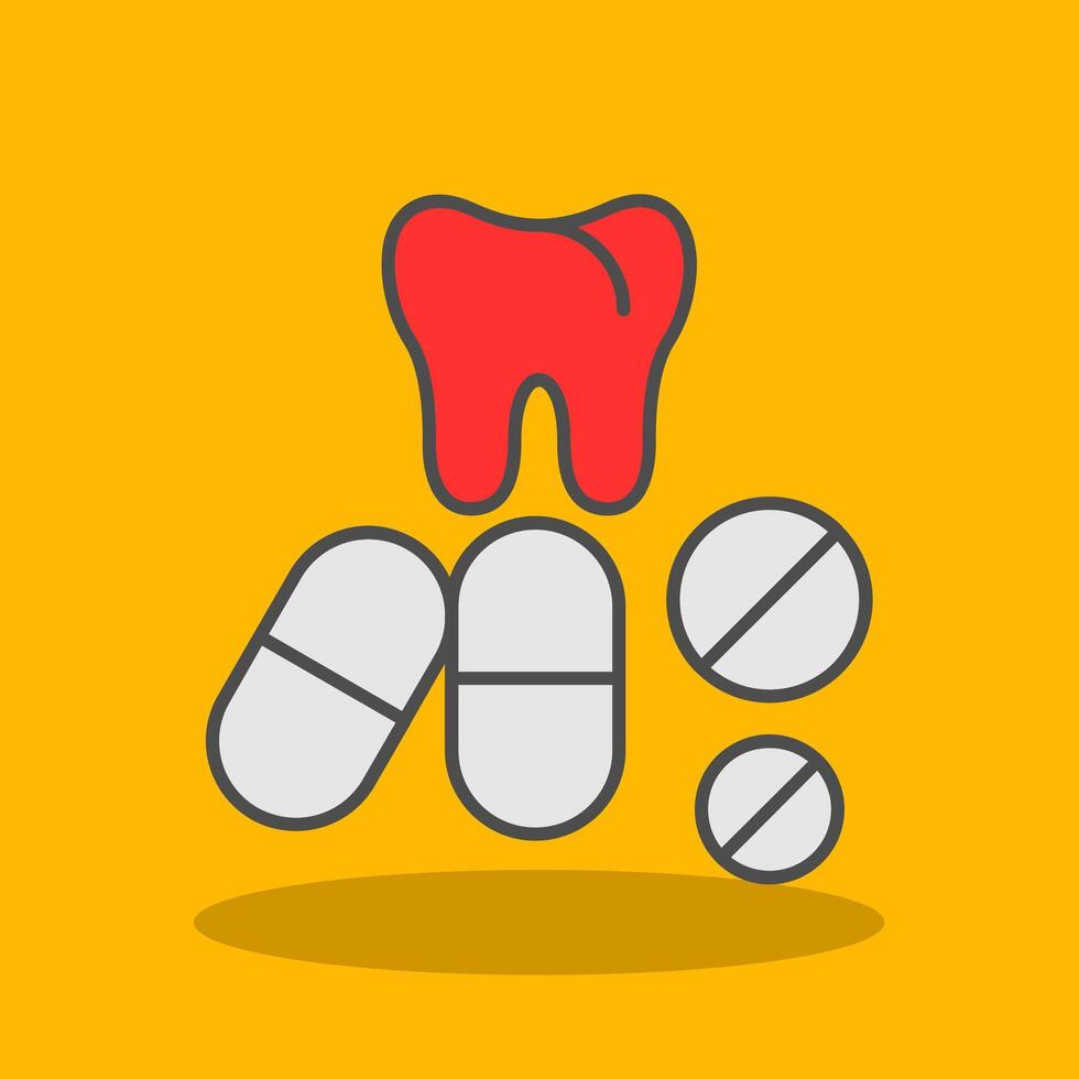 Pills Filled Shadow Icon vector