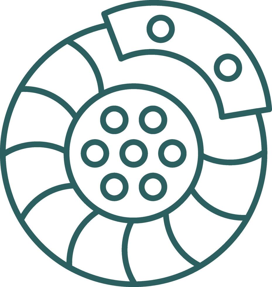 Brake Disk Line Gradient Round Corner Icon vector