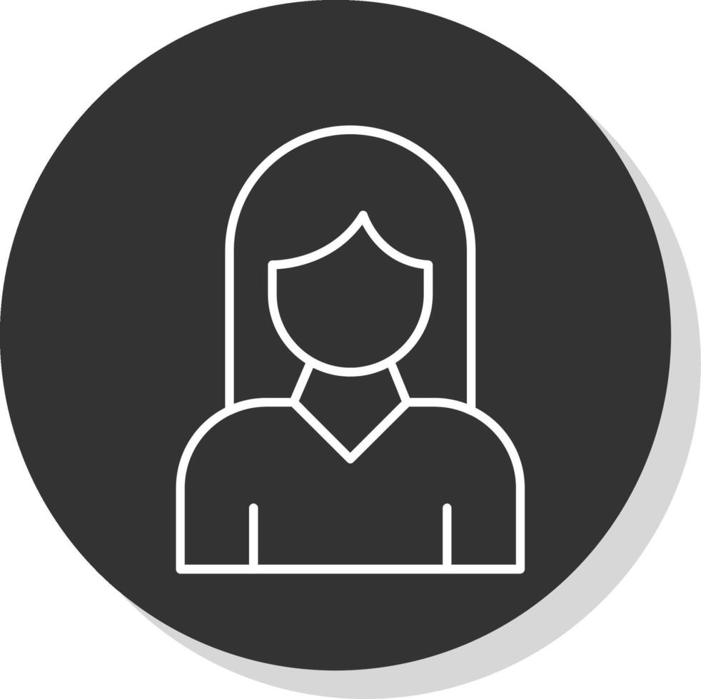 Woman Line Grey Circle Icon vector