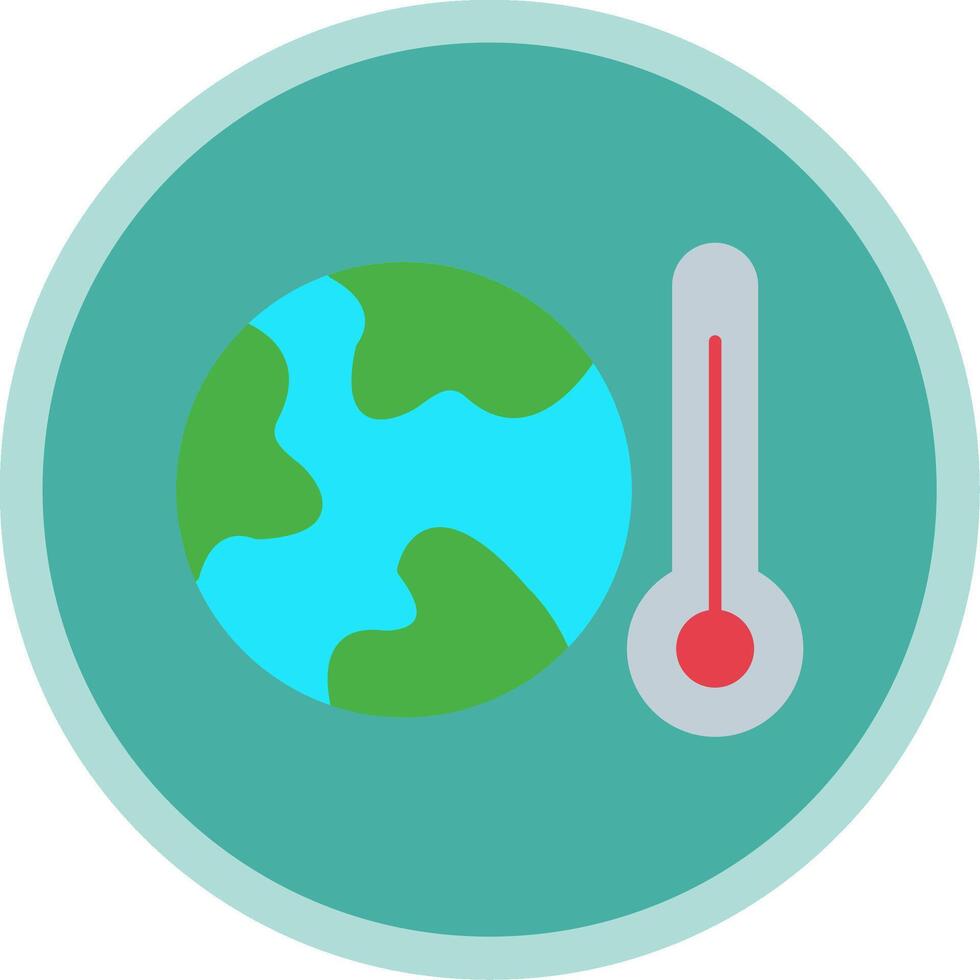 Global Warming Flat Multi Circle Icon vector