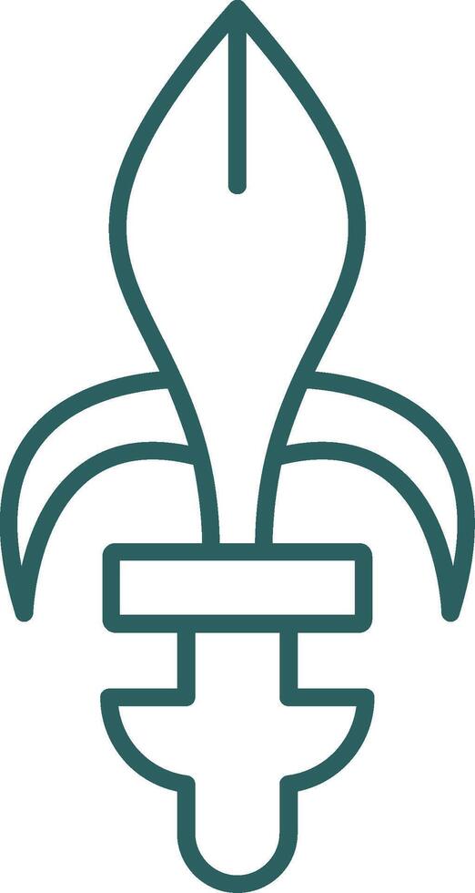 Fleur de lis Line Gradient Round Corner Icon vector