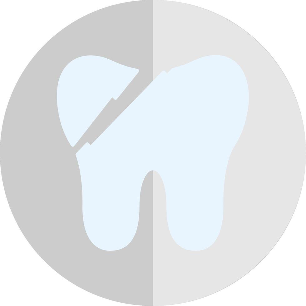 Broken Tooth Flat Scale Icon vector