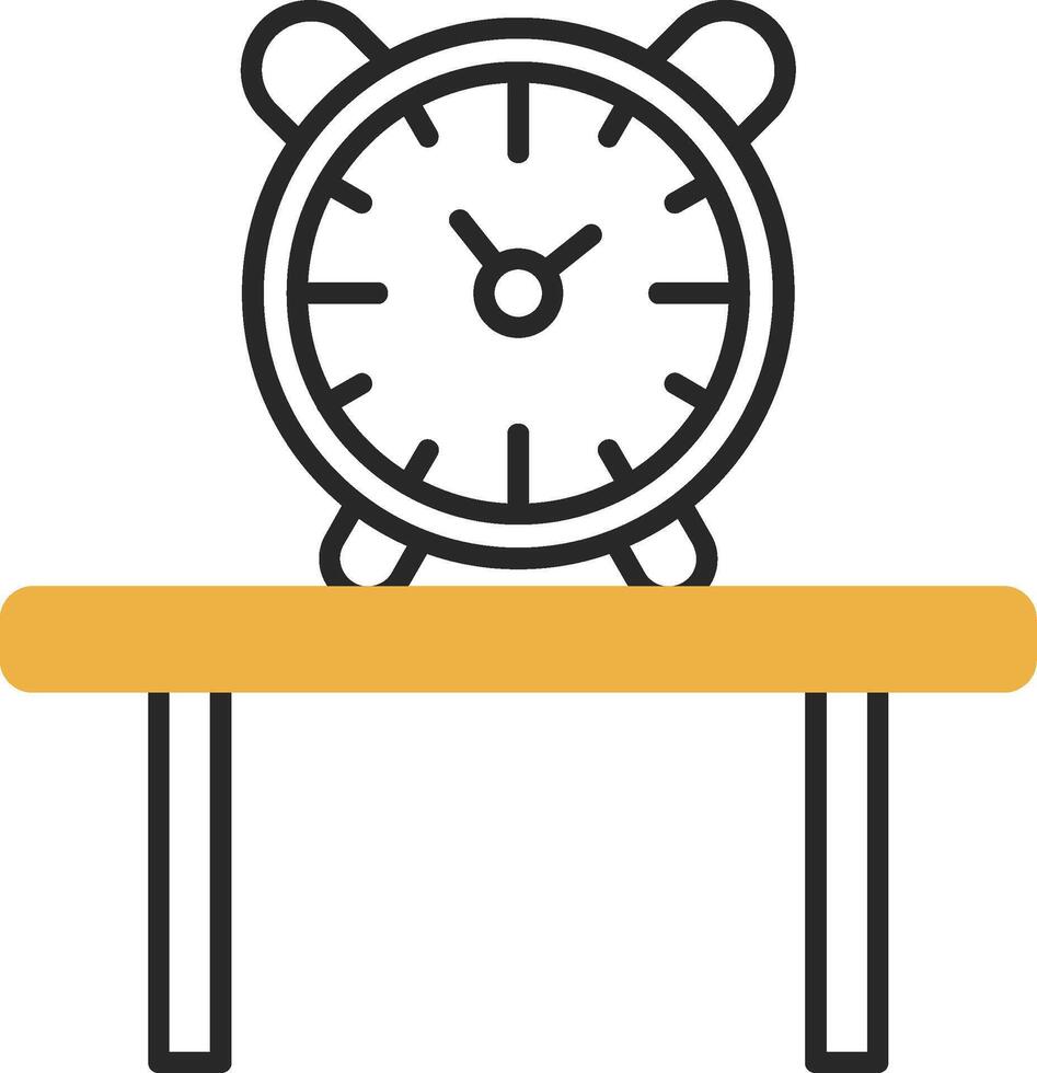 mesa reloj desollado lleno icono vector