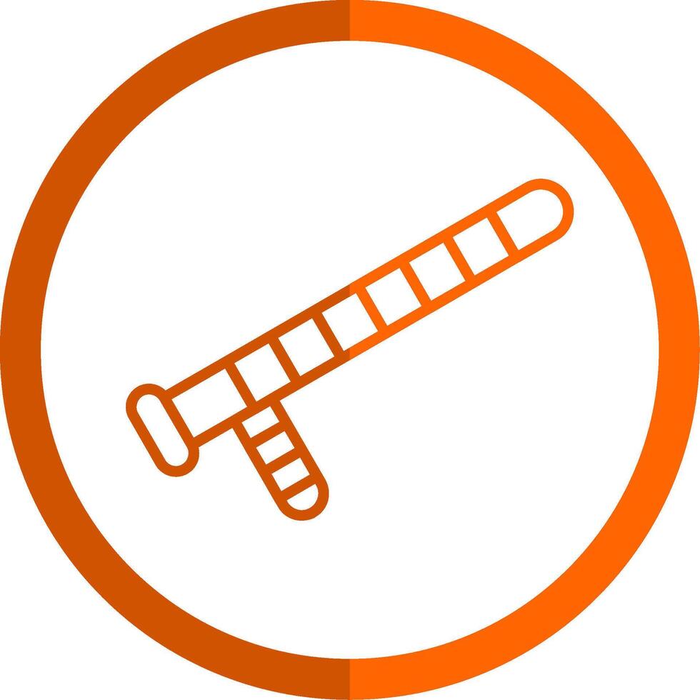 Baton Line Orange Circle Icon vector