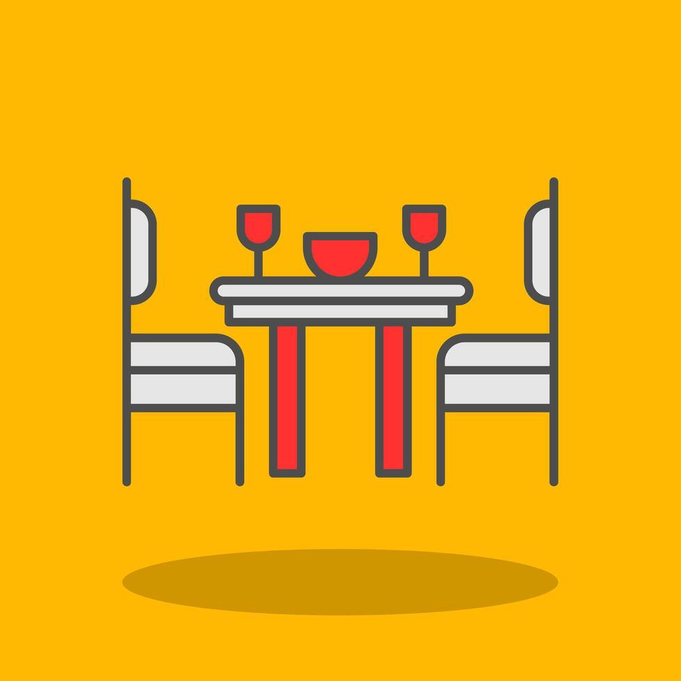 Dining Room Filled Shadow Icon vector