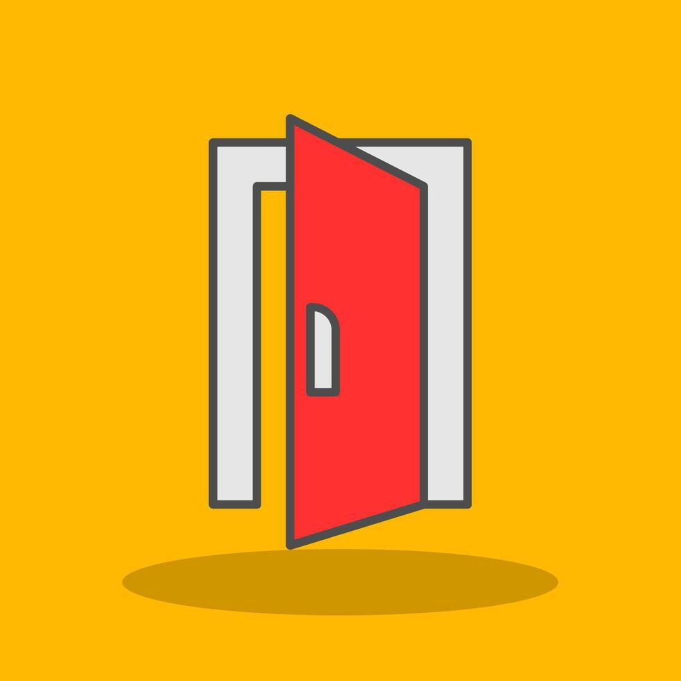 Door Filled Shadow Icon vector